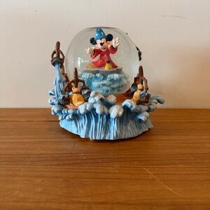 Disney Sorcerer Mickey Mouse Blue and Red Snow Globe